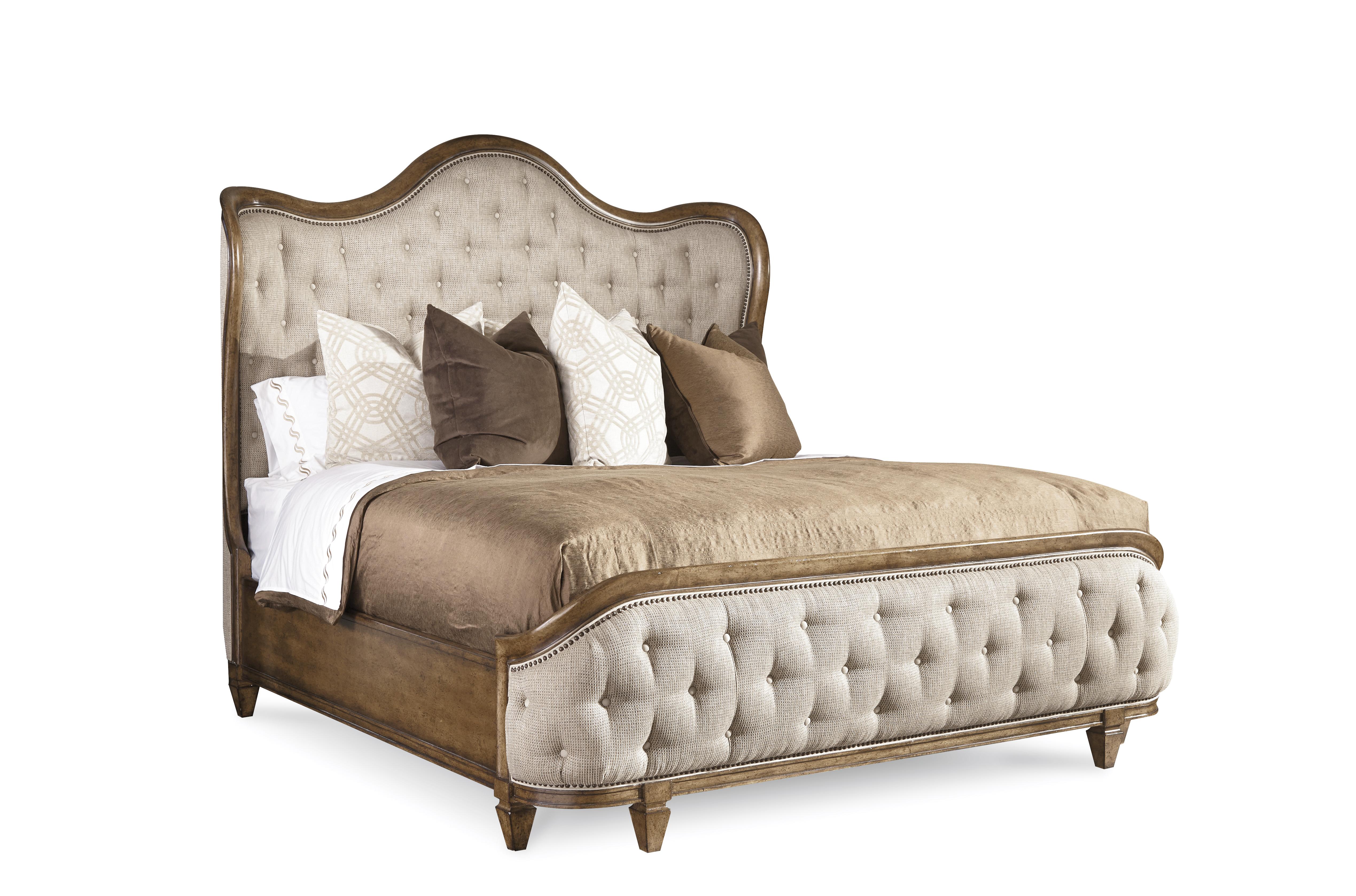 

    
Traditional Beige Wood, Upholstered California King Panel Bed Continental A.R.T.
