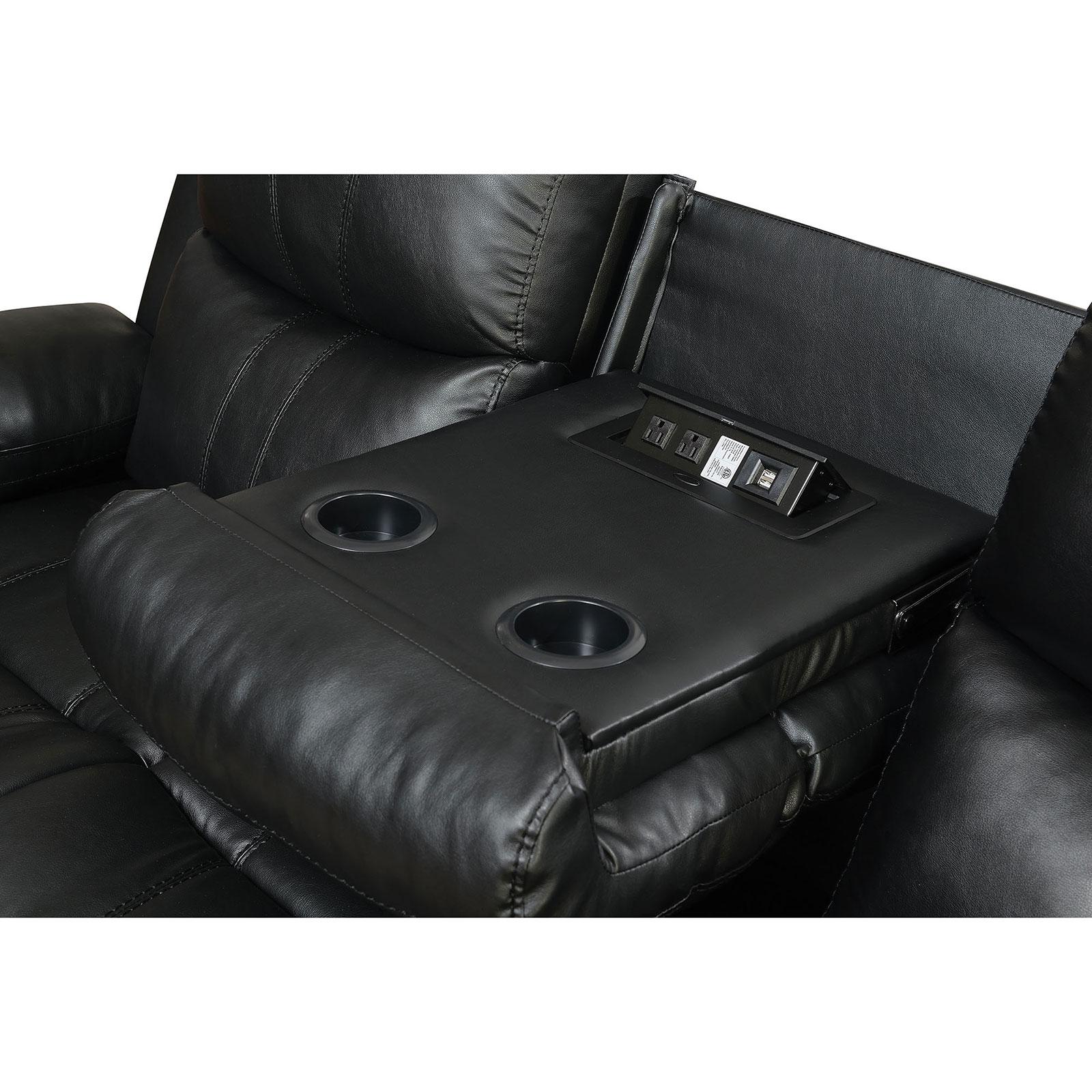 

    
Traditional Black Bonded Leather Upholstery Loveseat Listowel FoA Group
