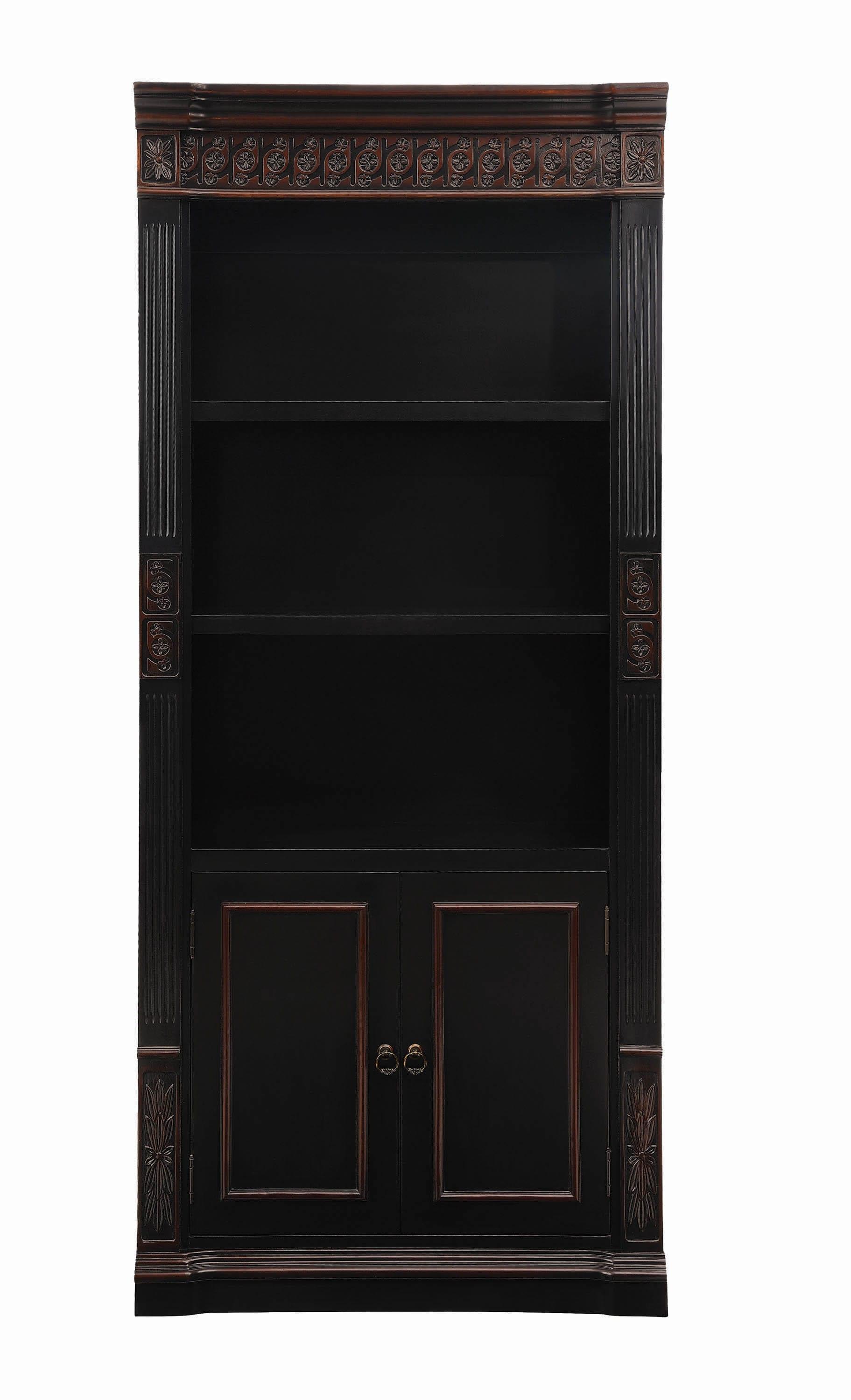 

    
Traditional Black,Brown Wood Bookcase Rowan by Coaster
