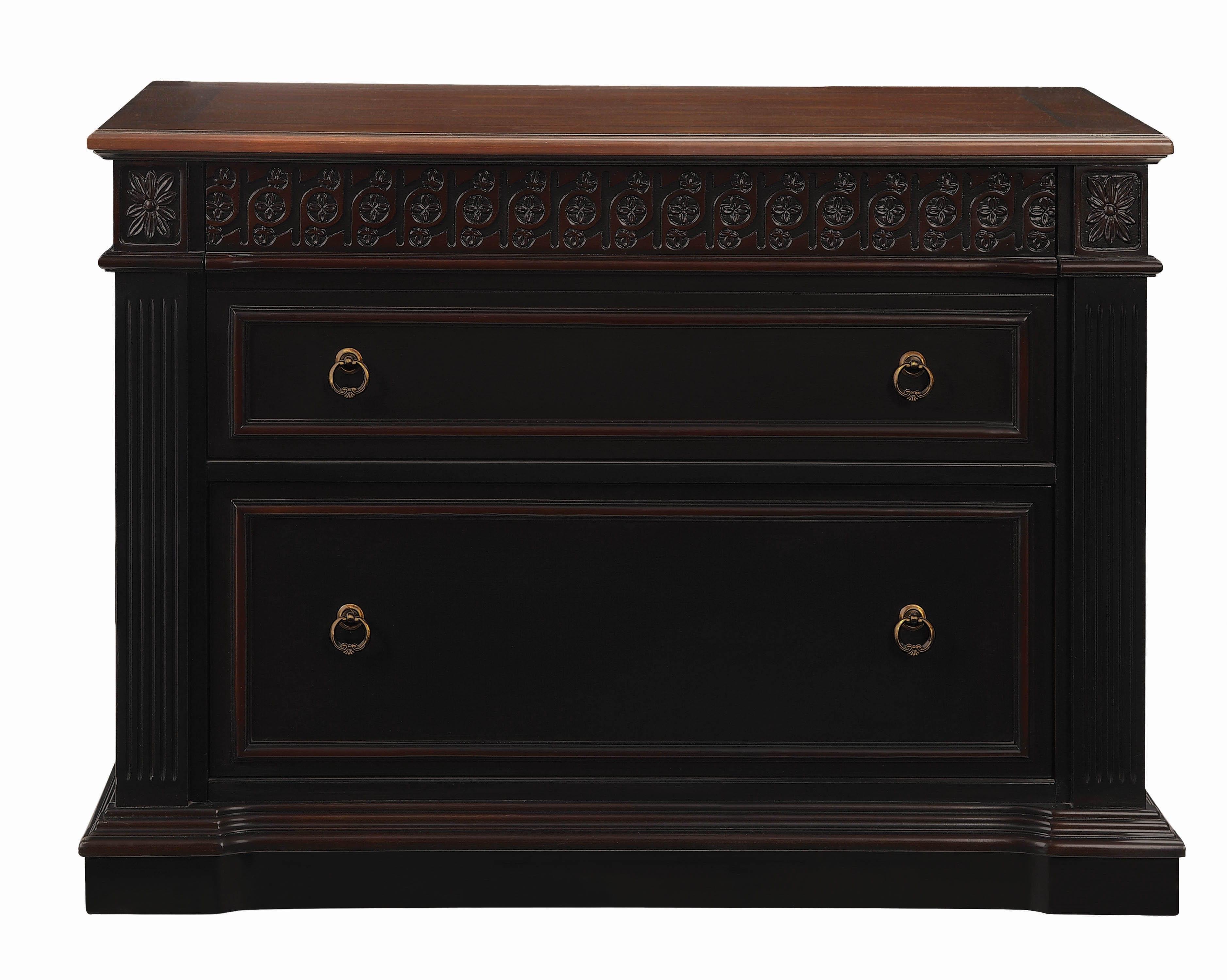 

    
Traditional Black,Brown Wood File cabinet Rowan by Coaster

