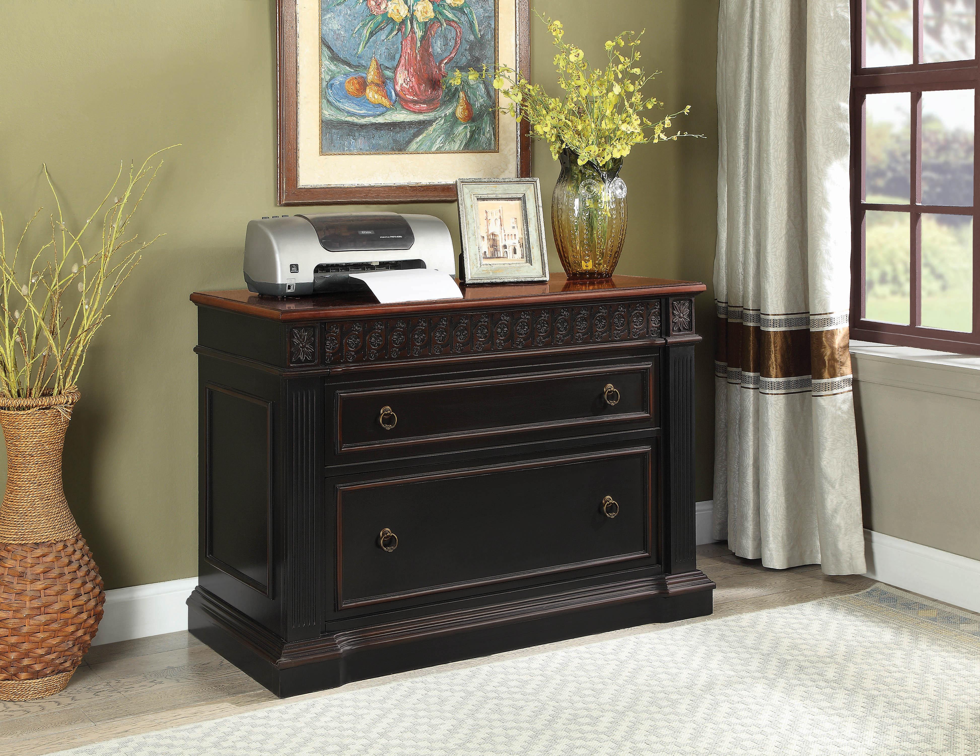 

    
 Order  Traditional Black,Brown Wood File cabinet Rowan by Coaster

