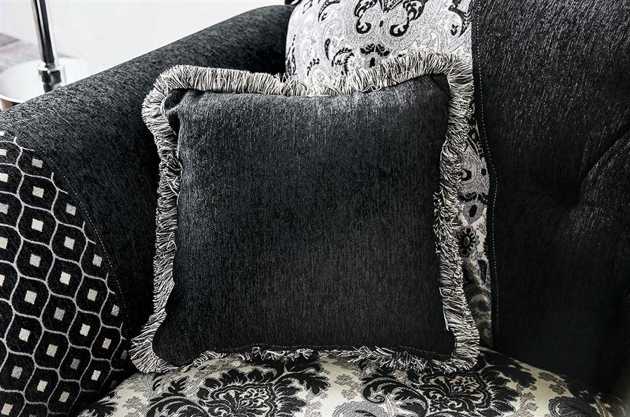 

    
 Shop  Traditional Black Chenille Sofa and Loveseat Furniture of America Ronja
