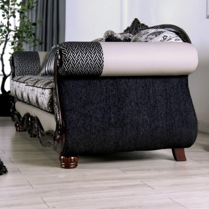 

    
Traditional Black/Gray Solid Wood Loveseat Furniture of America Crespignano SM6449-LV-L
