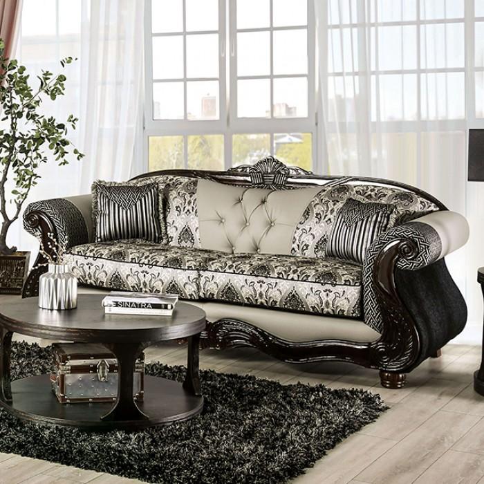 

    
Traditional Black/Gray Solid Wood Sofa Furniture of America Crespignano SM6449-SF-S
