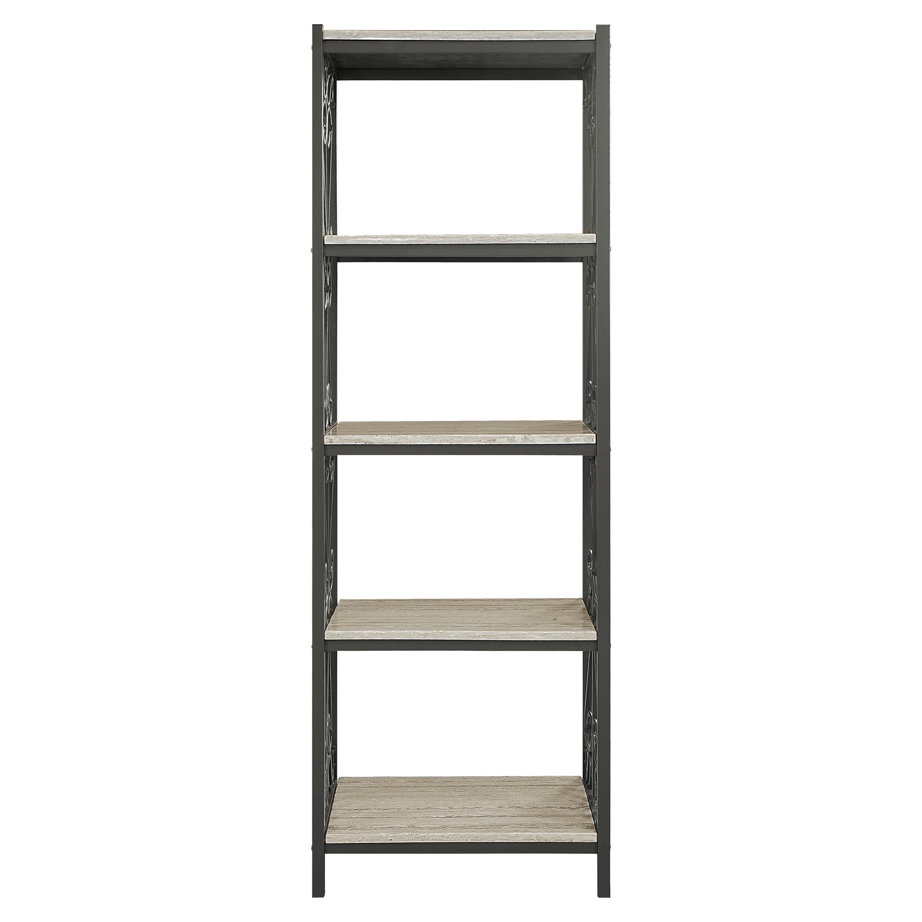 Modern, Traditional Bookcase Fairhope Bookcase 35800-S 35800-S in Gray, Black 