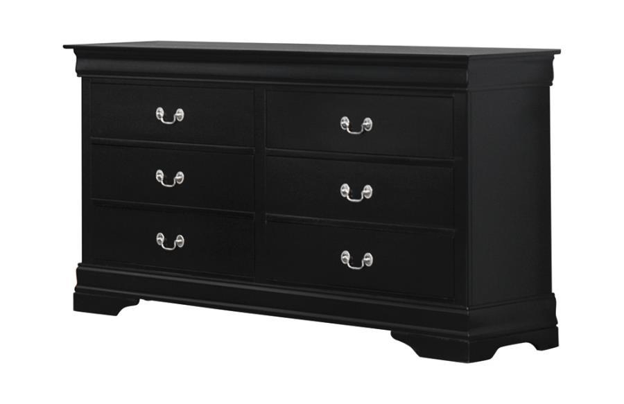 

    
Traditional Black Solid Hardwood Dresser w/Mirror Coaster 203963 Louis Philippe
