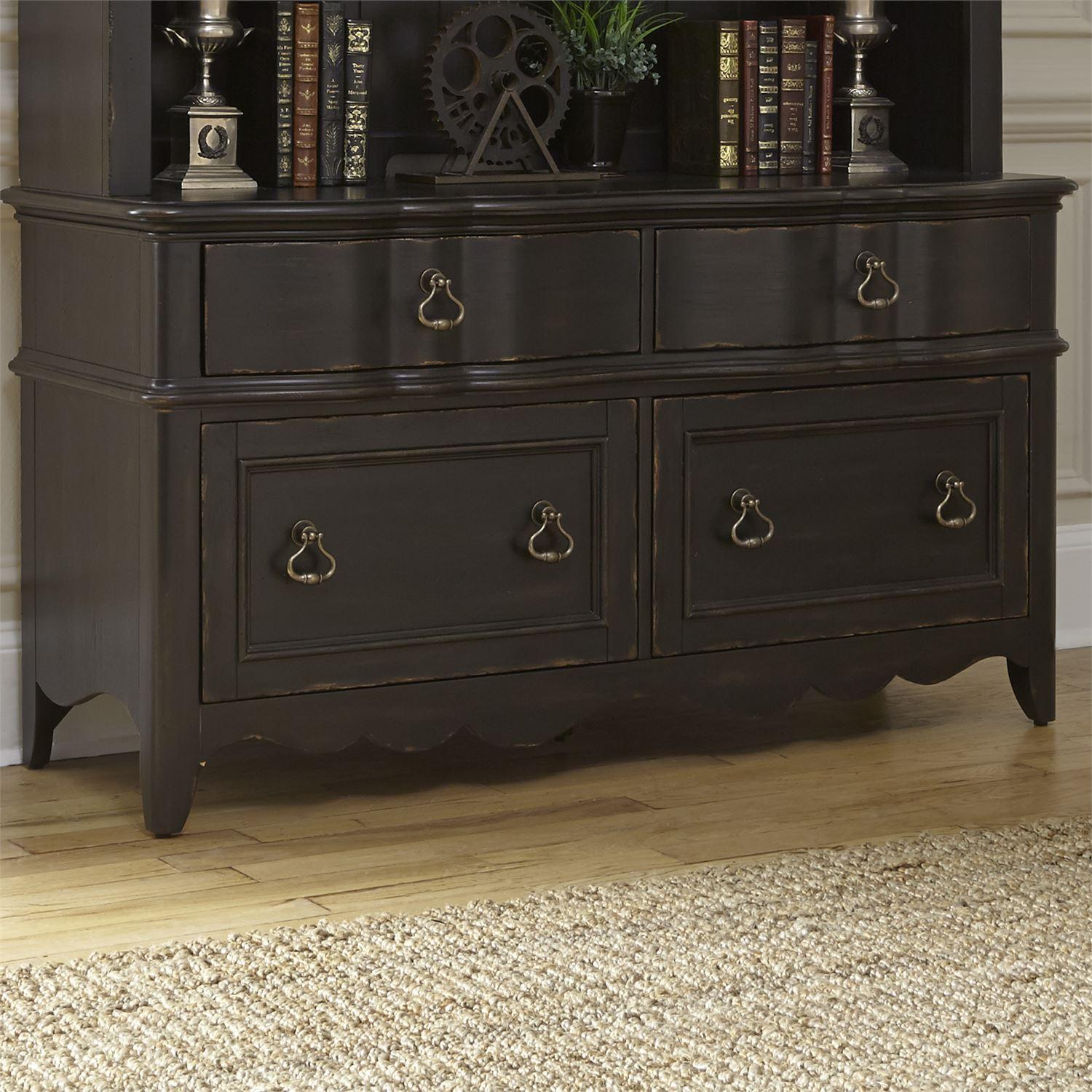 

    
Traditional Black Wood Credenza Desk Chesapeake (493-HO) Liberty Furniture
