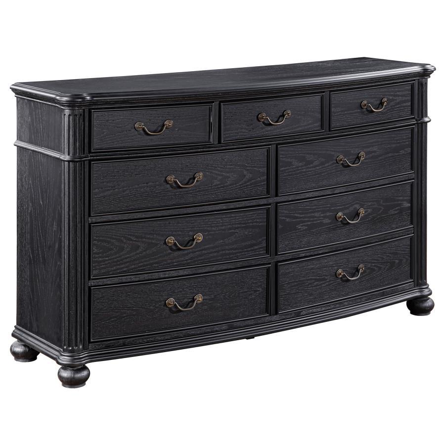 

    
Traditional Black Wood Dresser With Mirror 2PCS Coaster Celina 224763
