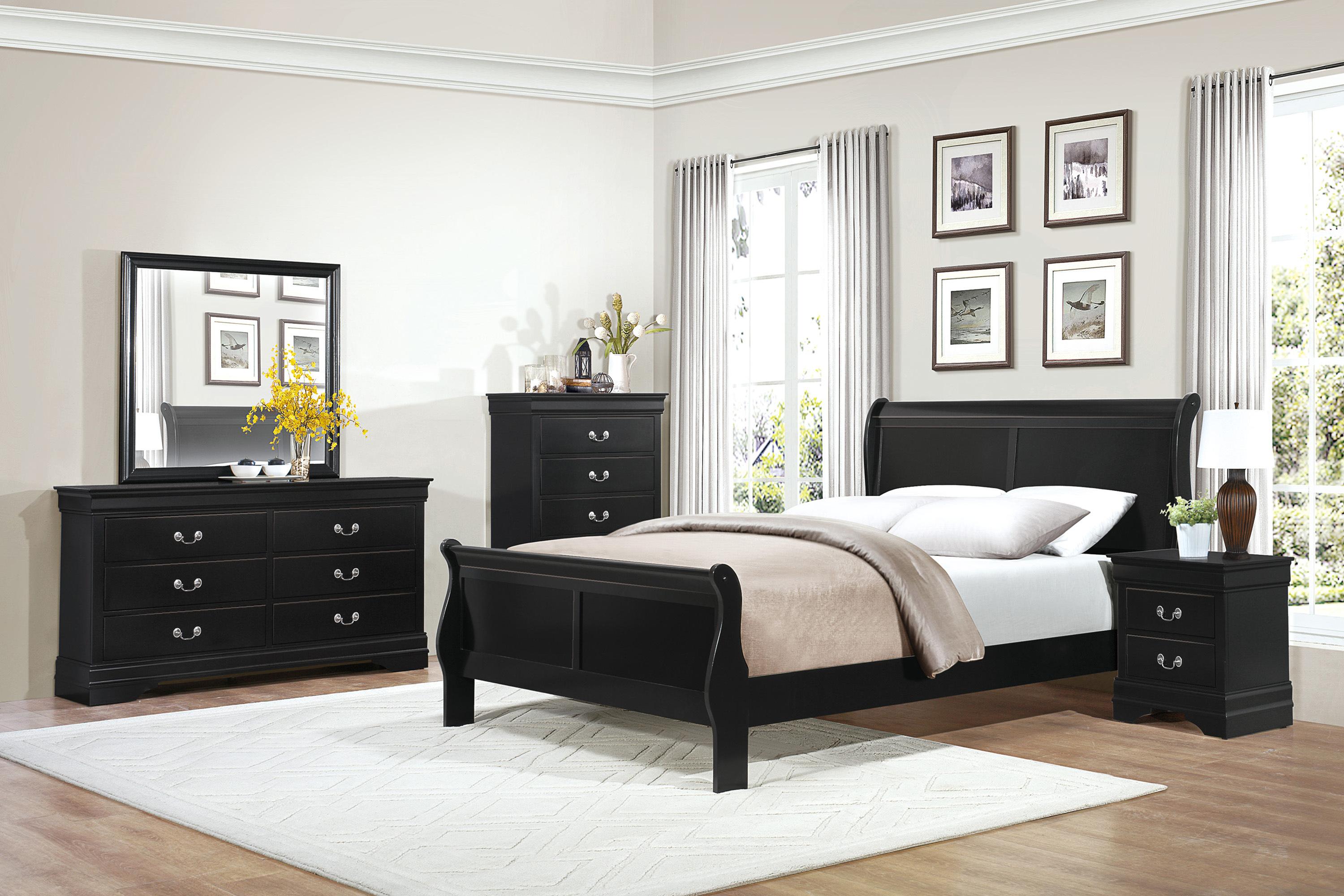 

    
Traditional Black Wood Full Bedroom Set 5pcs Homelegance 2147FBK-1* Mayville

