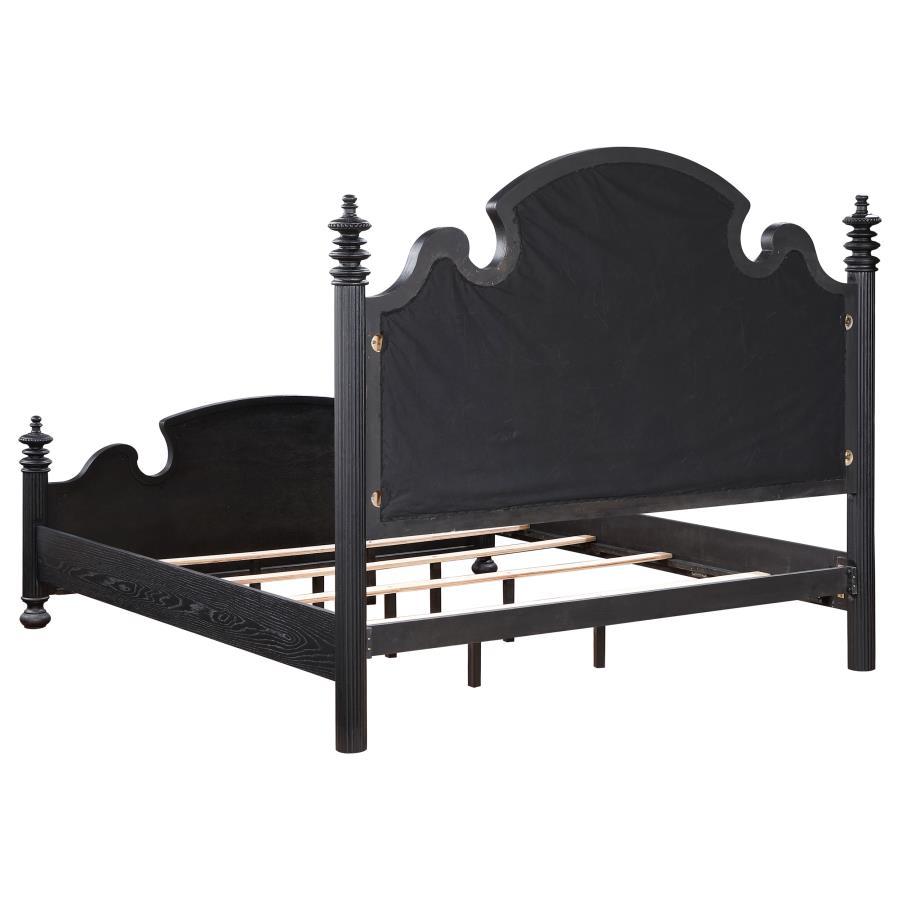 

                    
Coaster Celina Queen Poster Bed 224761Q Poster Bed Black/Beige Fabric Purchase 

