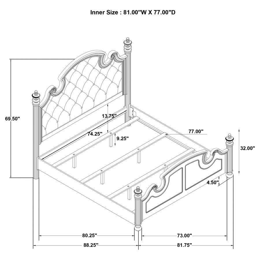 

                    
Buy Traditional Black Wood Queen Poster Bed Coaster Celina 224761Q
