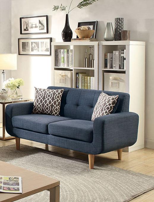 

    
Poundex Furniture F6526 Sofa Loveseat Blue F6526

