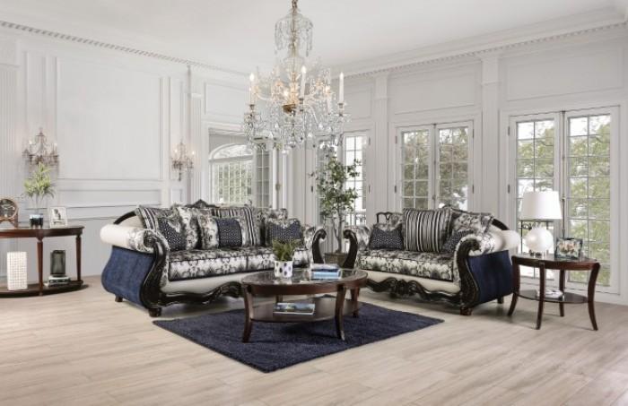 

    
 Photo  Traditional Blue/Silver Solid Wood Sofa Furniture of America Montesilvano SM6448-SF-S
