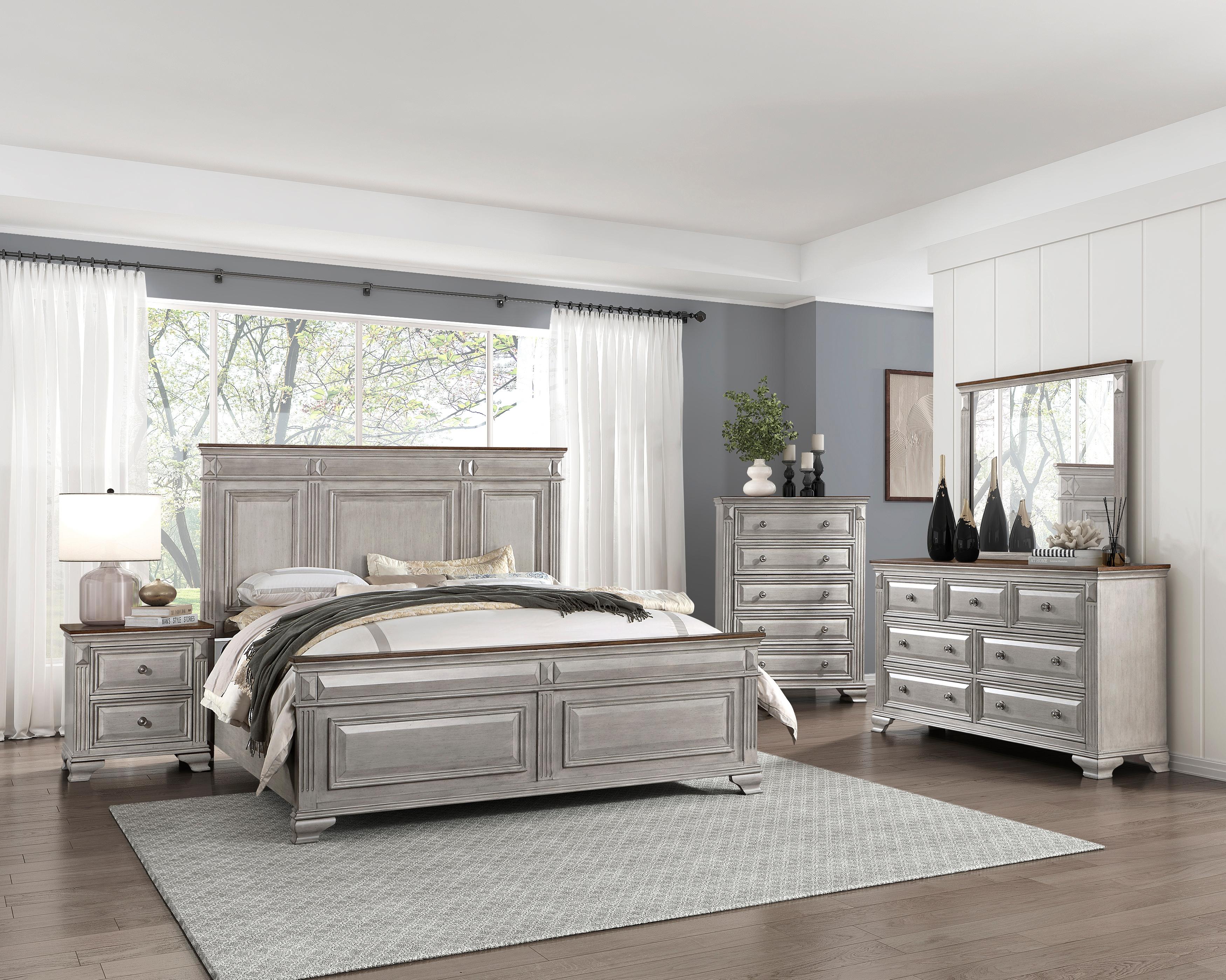 Traditional Panel Bedroom Set Marquette California King Bed Set 3PCS 1449K-1CK-CK-3PCS 1449K-1CK-CK-3PCS in Gray, Brown 