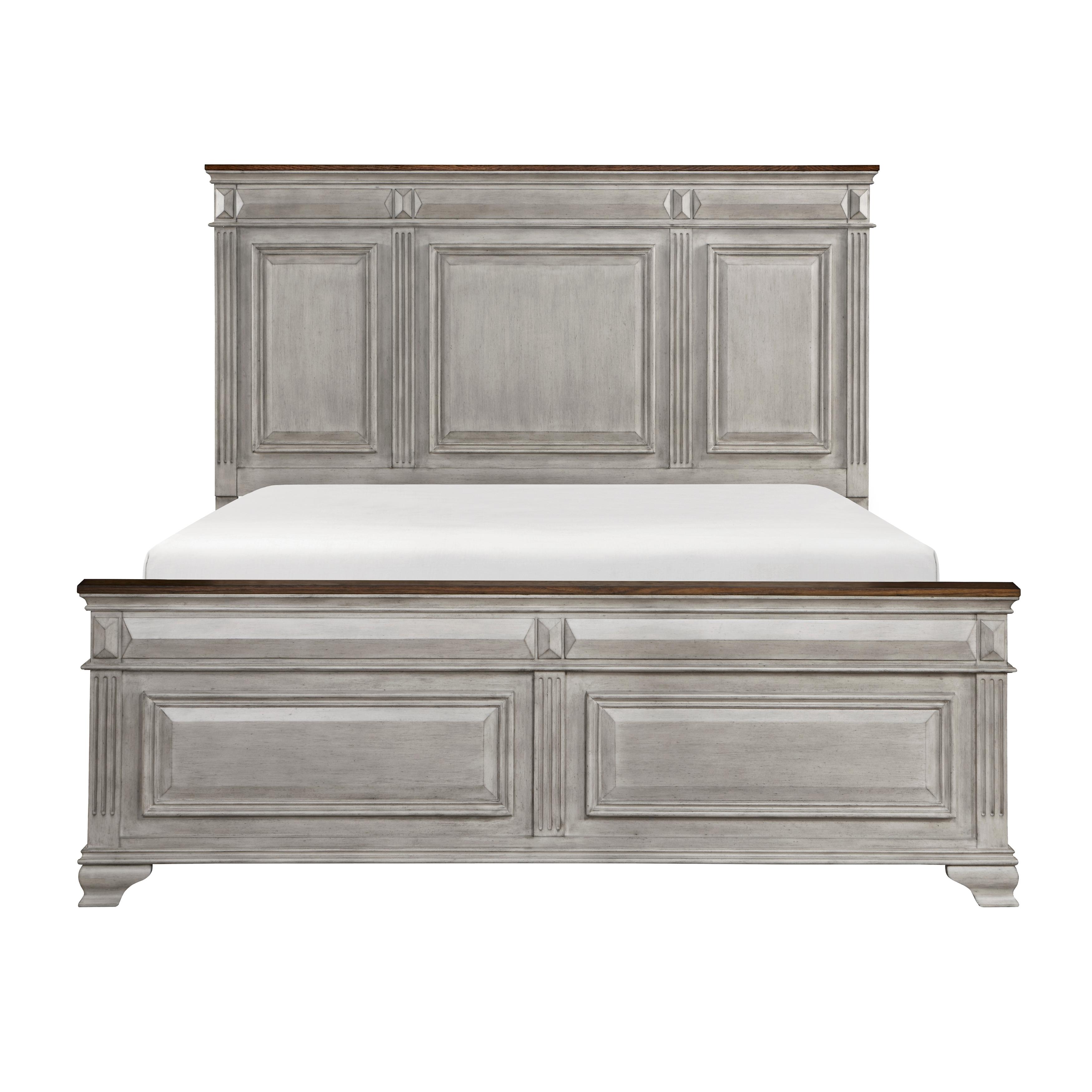

    
Traditional Brown and Gray Wood Queen Bed Homelegance Marquette 1449-1-Q
