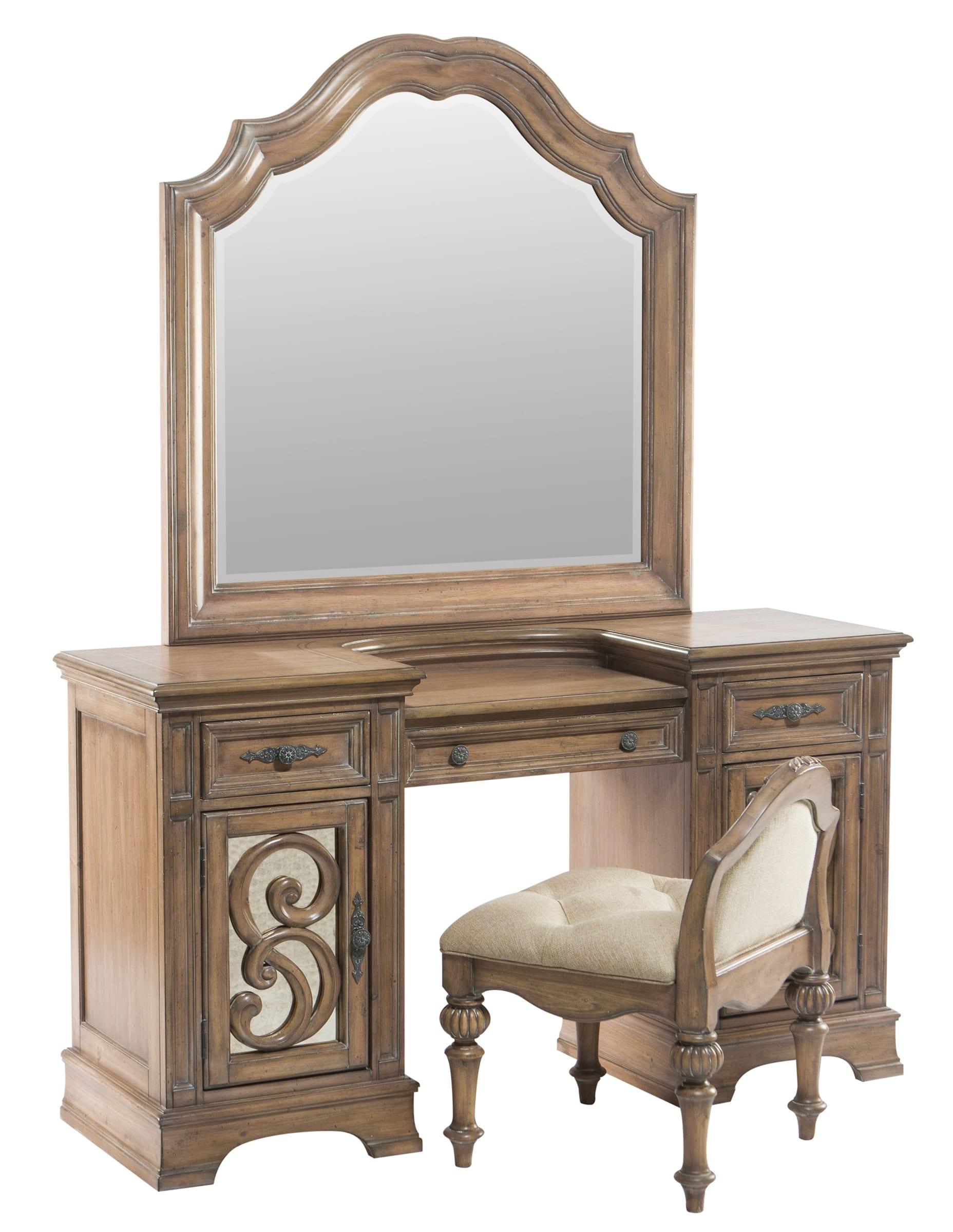Traditional Vanity desk Ilana 205078 in Beige, Brown 