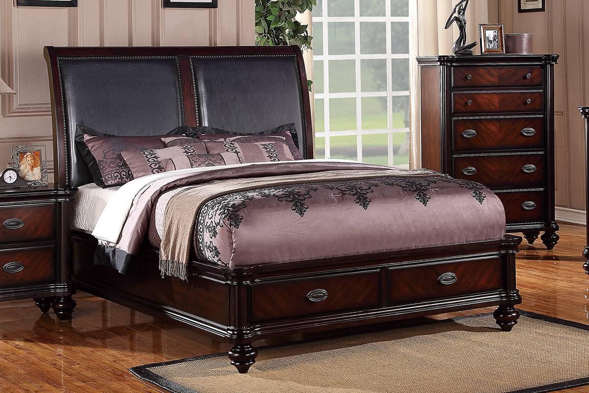 

    
Poundex Furniture F9189 Panel Bed Black/Brown F9189EK
