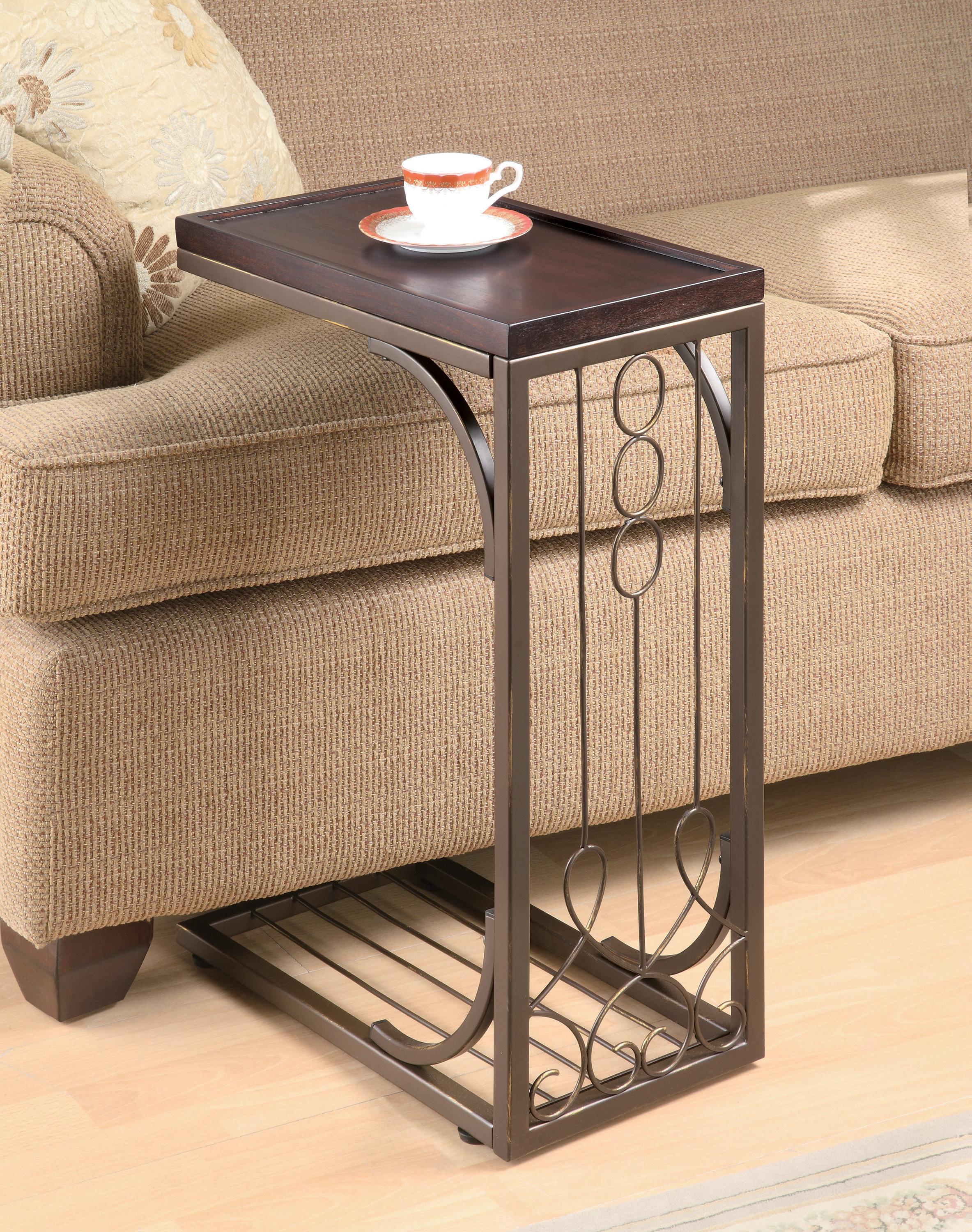 

    
Traditional Brown & Burnished Copper Metal End Table Coaster 900280
