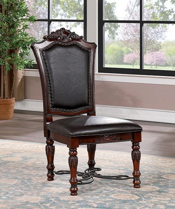 

    
Traditional Brown Cherry & Black Solid Wood Side Chairs Set 2pcs Furniture of America CM3147SC Picardy

