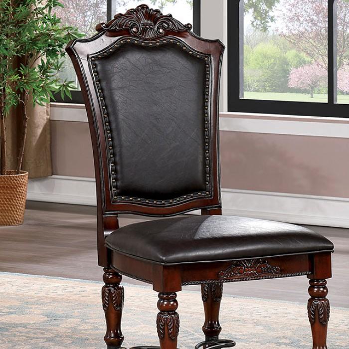 

    
Traditional Brown Cherry & Black Solid Wood Side Chairs Set 2pcs Furniture of America CM3147SC Picardy
