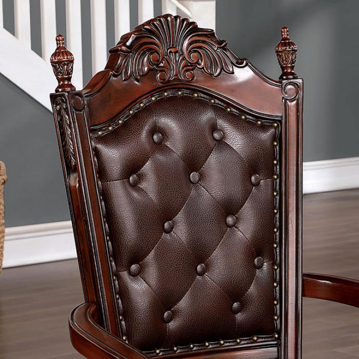 

    
Traditional Brown Cherry Solid Wood Arm Chairs Set 2pcs Furniture of America CM3144AC Canyonville
