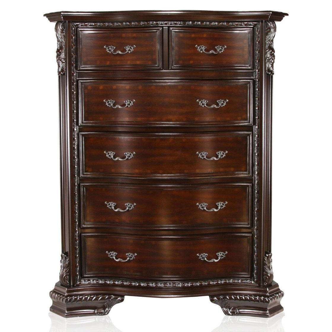 

    
 Order  Traditional Brown Cherry Solid Wood Poster CAL Bedroom Set 6pcs Furniture of America CM7271-CK Mandalay
