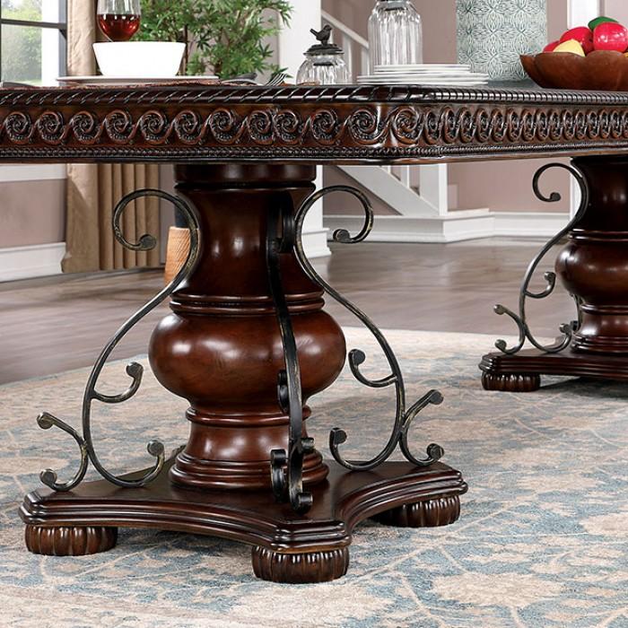 

    
Traditional Brown Cherry Solid Wood Dining Table Furniture of America CM3147T Picardy
