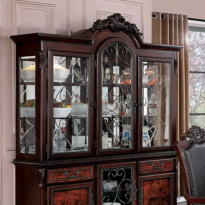 

    
Traditional Brown Cherry Solid Wood Hutch & Buffet Furniture of America CM3147HB Picardy
