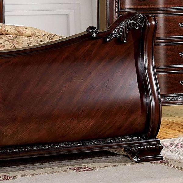

                    
Furniture of America CM7277-EK Bellefonte Sleigh Bed Cherry  Purchase 
