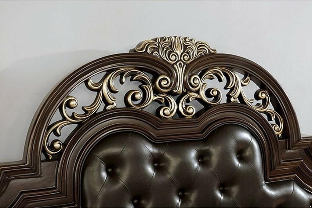 

    
Traditional Brown Cherry Solid Wood King Bed Furniture of America CM7926 Theodor
