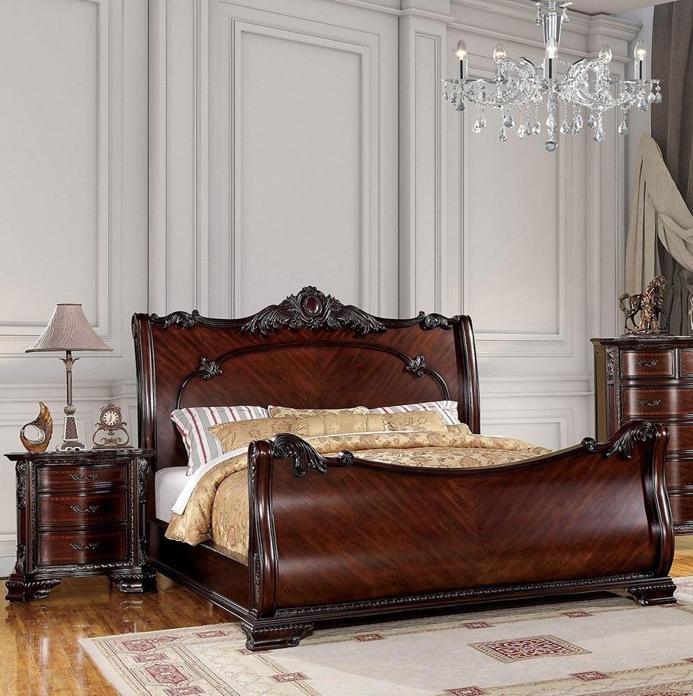 

    
Traditional Brown Cherry Solid Wood King Bedroom Set 3pcs Furniture of America CM7277-EK Bellefonte
