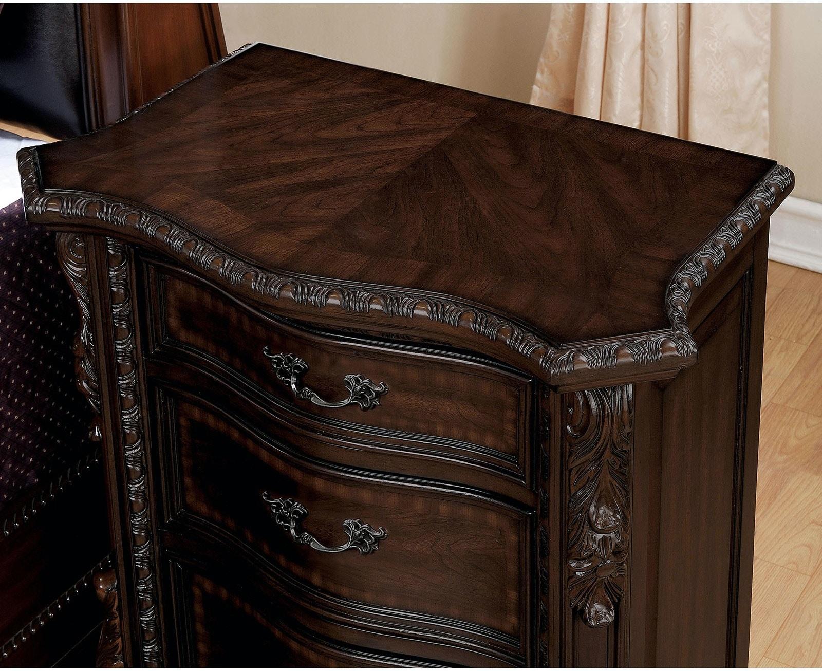 

    
Traditional Brown Cherry Solid Wood Nightstand Furniture of America CM7267N Monte Vista
