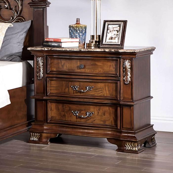 

    
Traditional Brown Cherry Solid Wood Nightstand Furniture of America Esparanza CM7478CH-N
