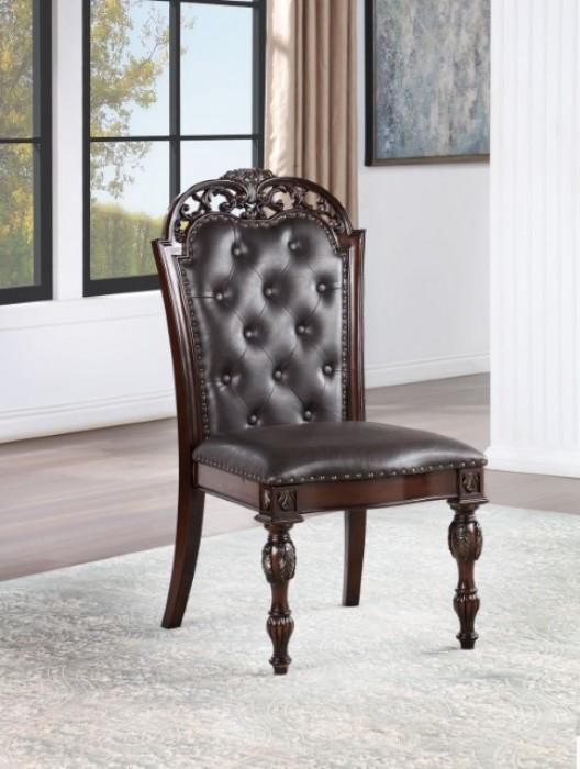 

    
Traditional Brown Cherry Solid Wood Side Chair Set 2PCS Furniture of America Nouvelle CM3256CH-SC-2PK
