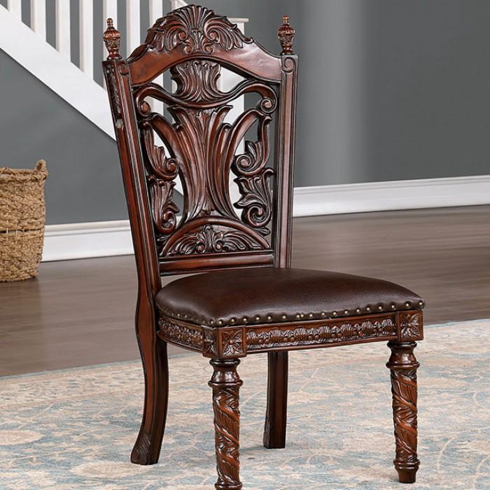 Traditional Dining Side Chair CM3144SC Canyonville CM3144SC in Dark Cherry Leatherette