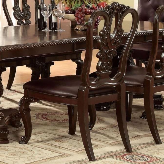 

    
Traditional Brown Cherry Solid Wood Side Chairs Set 2pcs Furniture of America CM3319W-SC-2PK Bellagio
