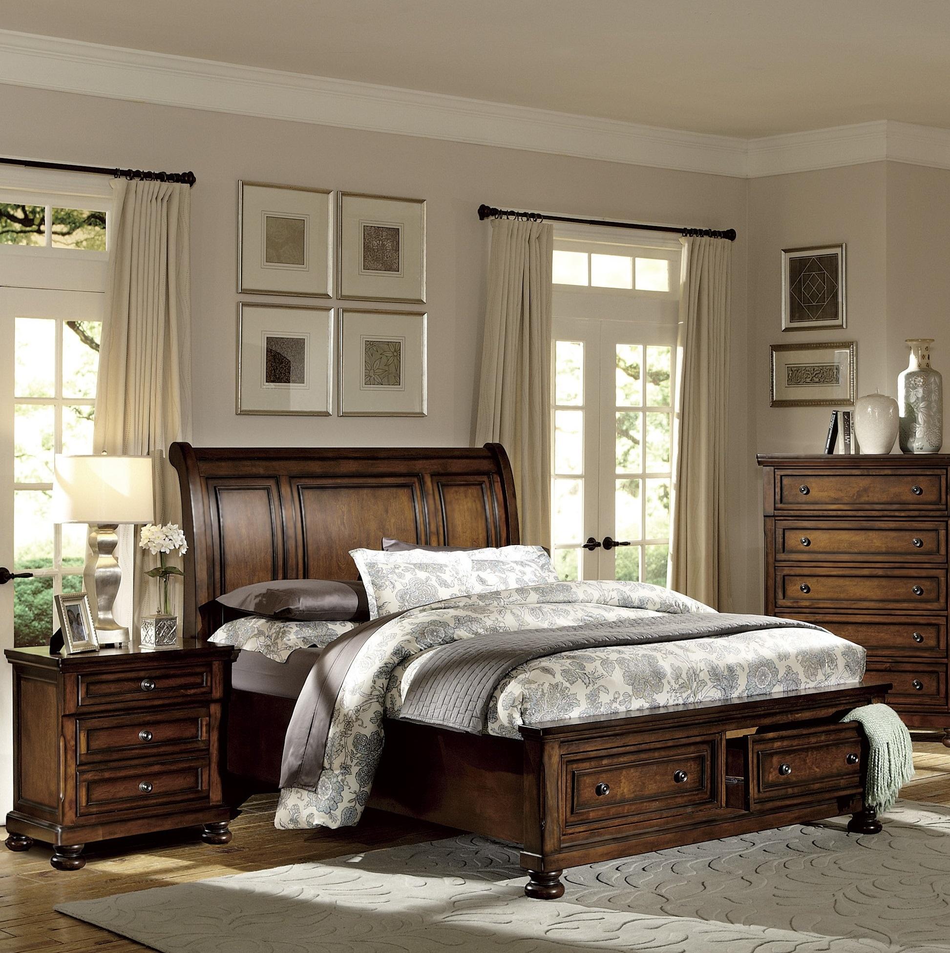 

    
Traditional Brown Cherry Wood CAL Bedroom Set 3pcs Homelegance 2159K-1CK* Cumberland
