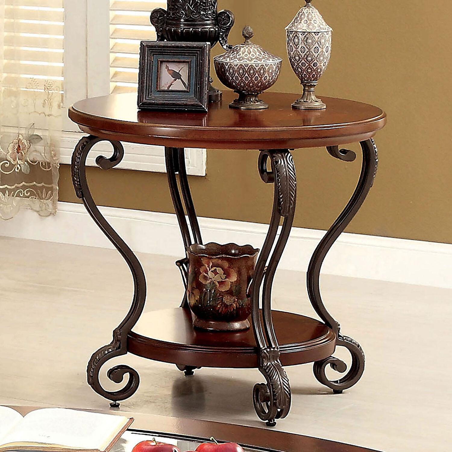 

    
CM4326C-3PC Furniture of America Coffee Table and 2 End Tables
