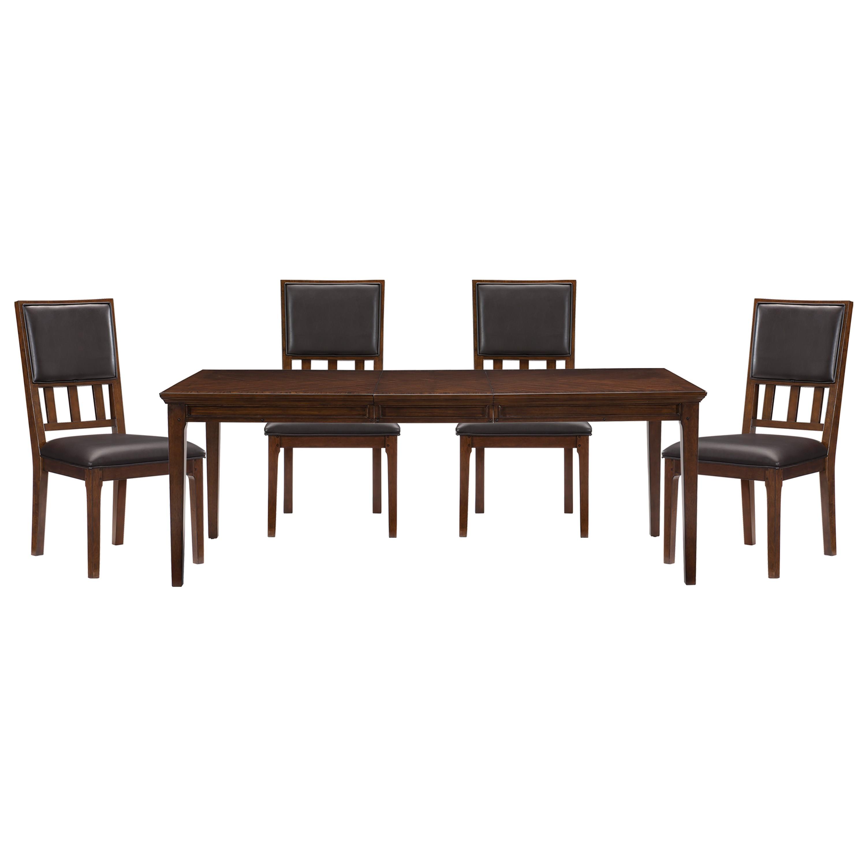 

    
Traditional Brown Cherry Wood Dining Room Set 5pcs Homelegance 1649-82*5 Frazier Park
