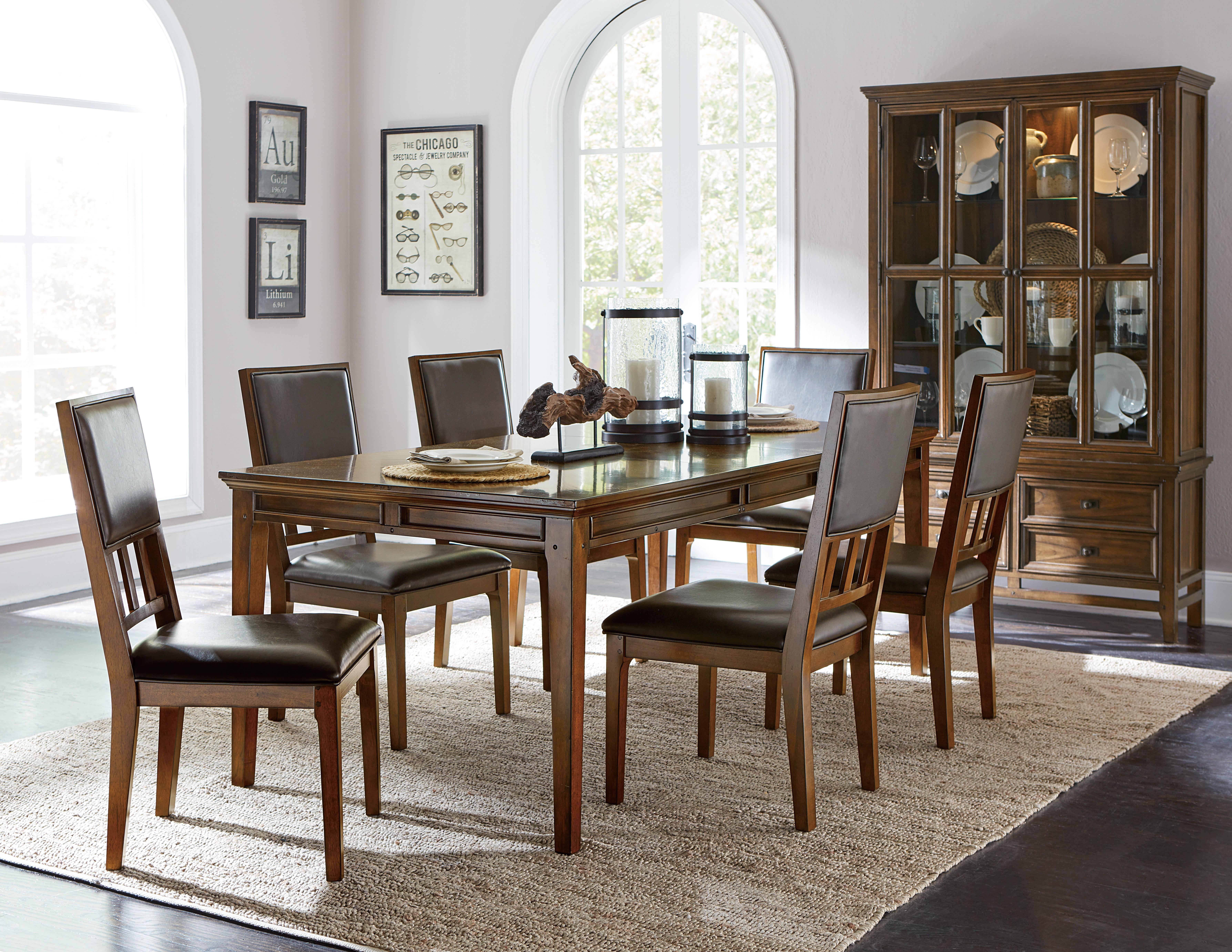 

    
Traditional Brown Cherry Wood Dining Room Set 7pcs Homelegance 1649-82* Frazier Park
