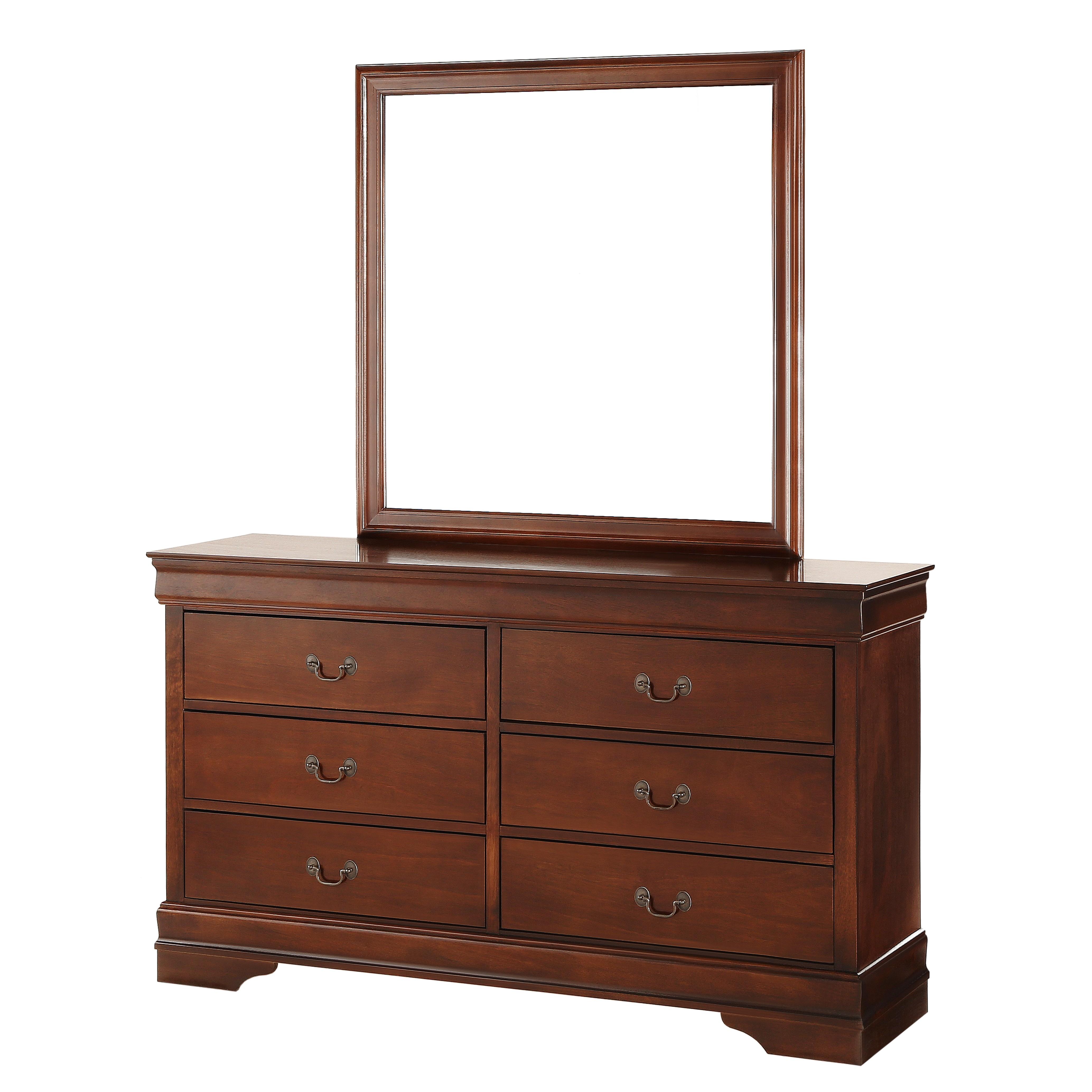 Traditional Dresser w/Mirror 2147-5*6-2PC Mayville 2147-5*6-2PC in Cherry 