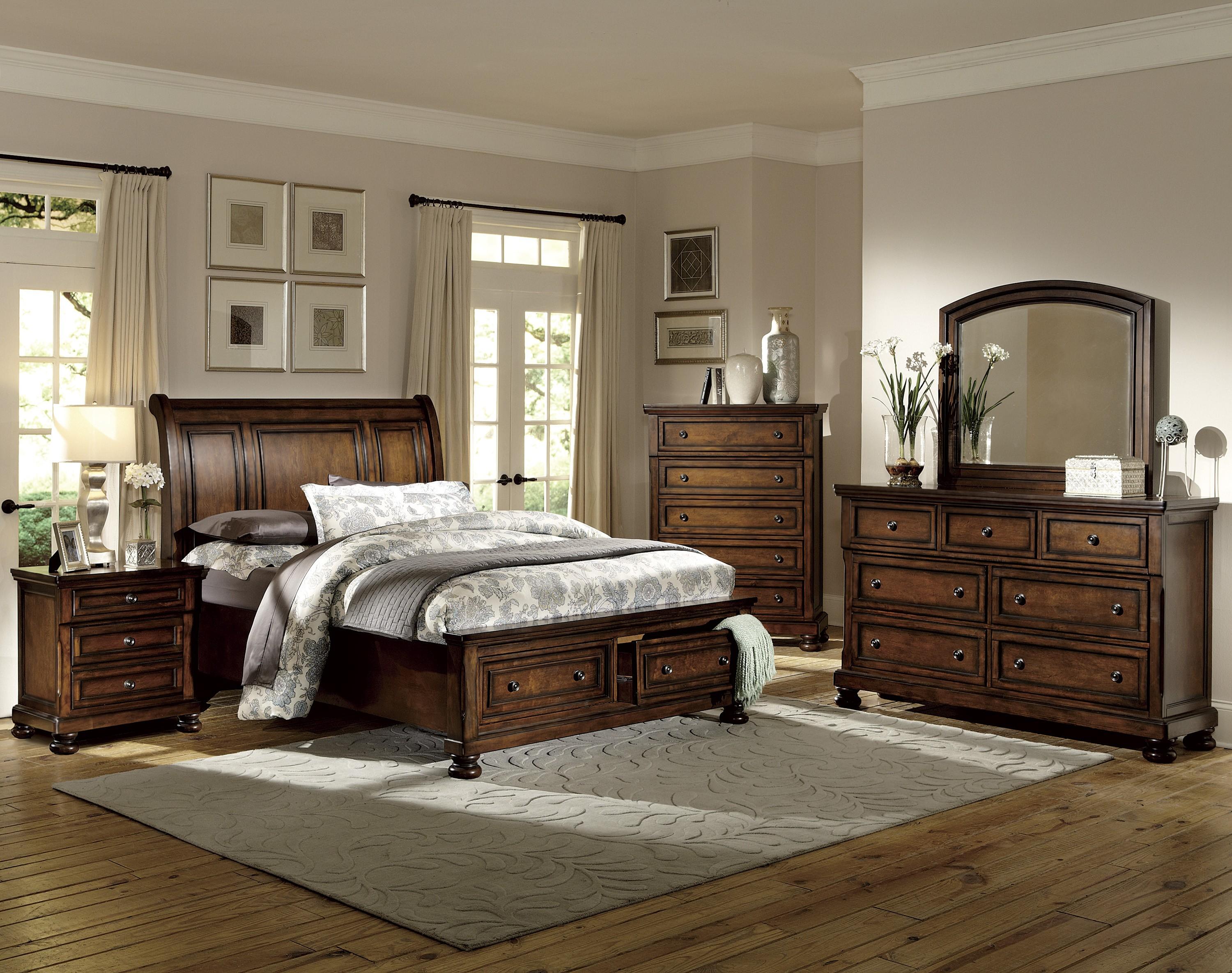 Traditional Bedroom Set 2159F-1-6PC Cumberland 2159F-1-6PC in Cherry 