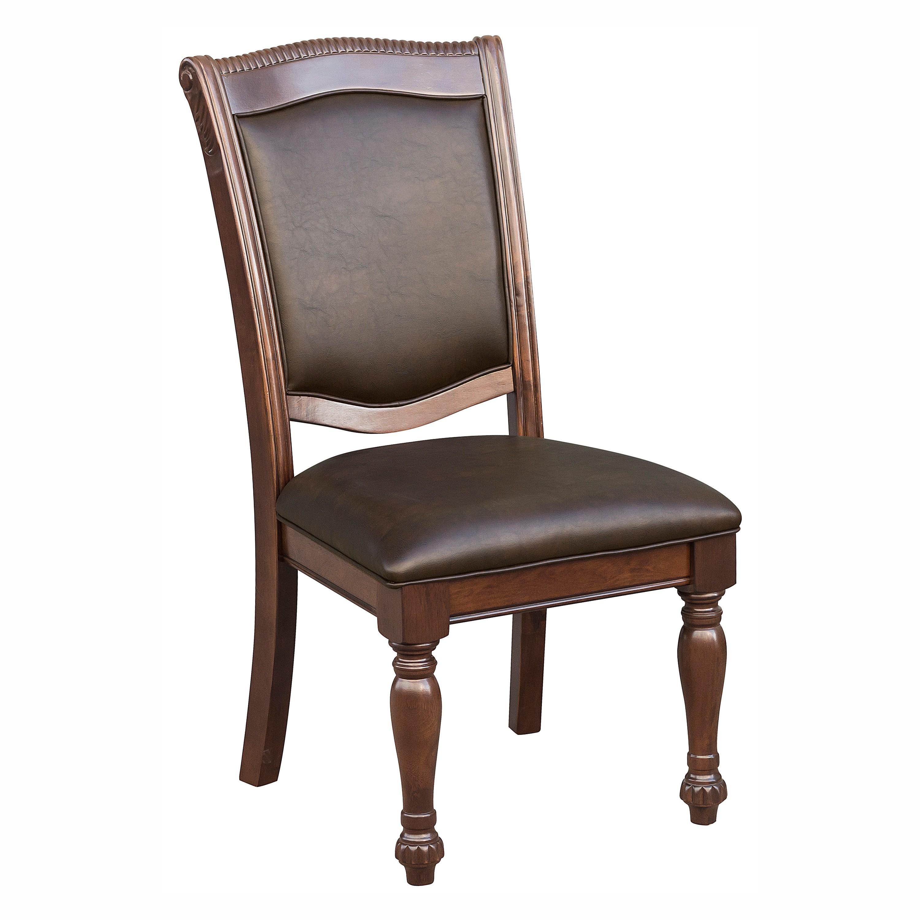 Traditional Side Chair Set 5473S Lordsburg 5473S in Cherry Faux Leather