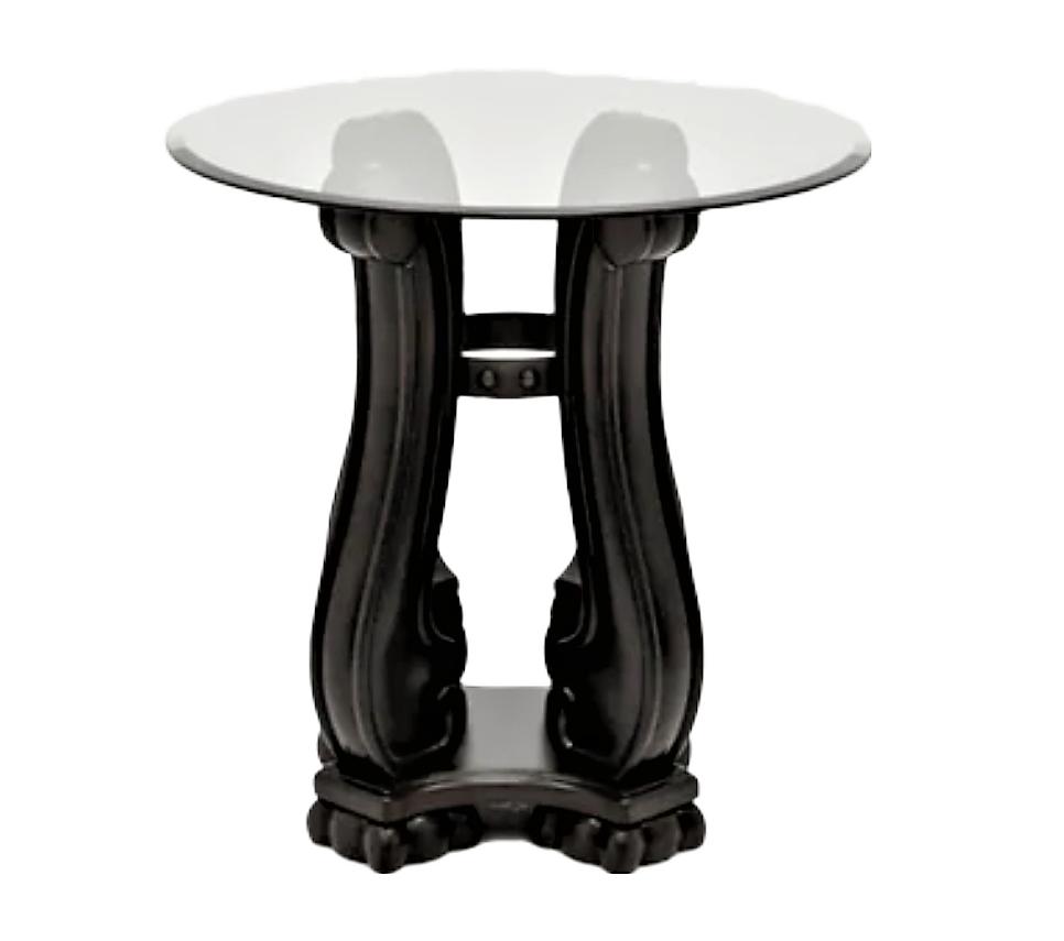 

    
Traditional Brown End Table w/ Glass Top by Crown Mark Madison 4320-02
