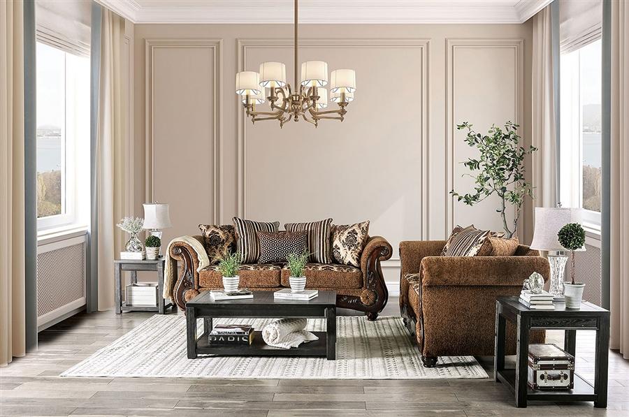 

                    
Furniture of America SM6430-2PC Tilde Sofa and Loveseat Set Dark Walnut/Brown Chenille Purchase 
