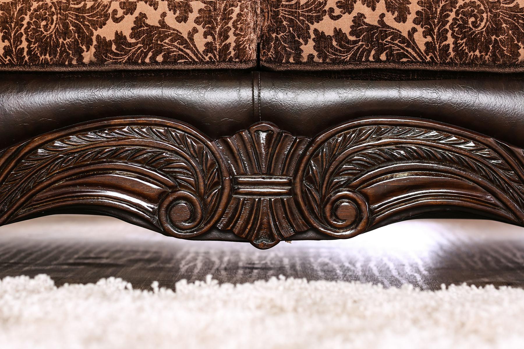 

    
SM6404-2PC Traditional Brown & Espresso Chenille Sofa and Loveseat Furniture of America Elpis

