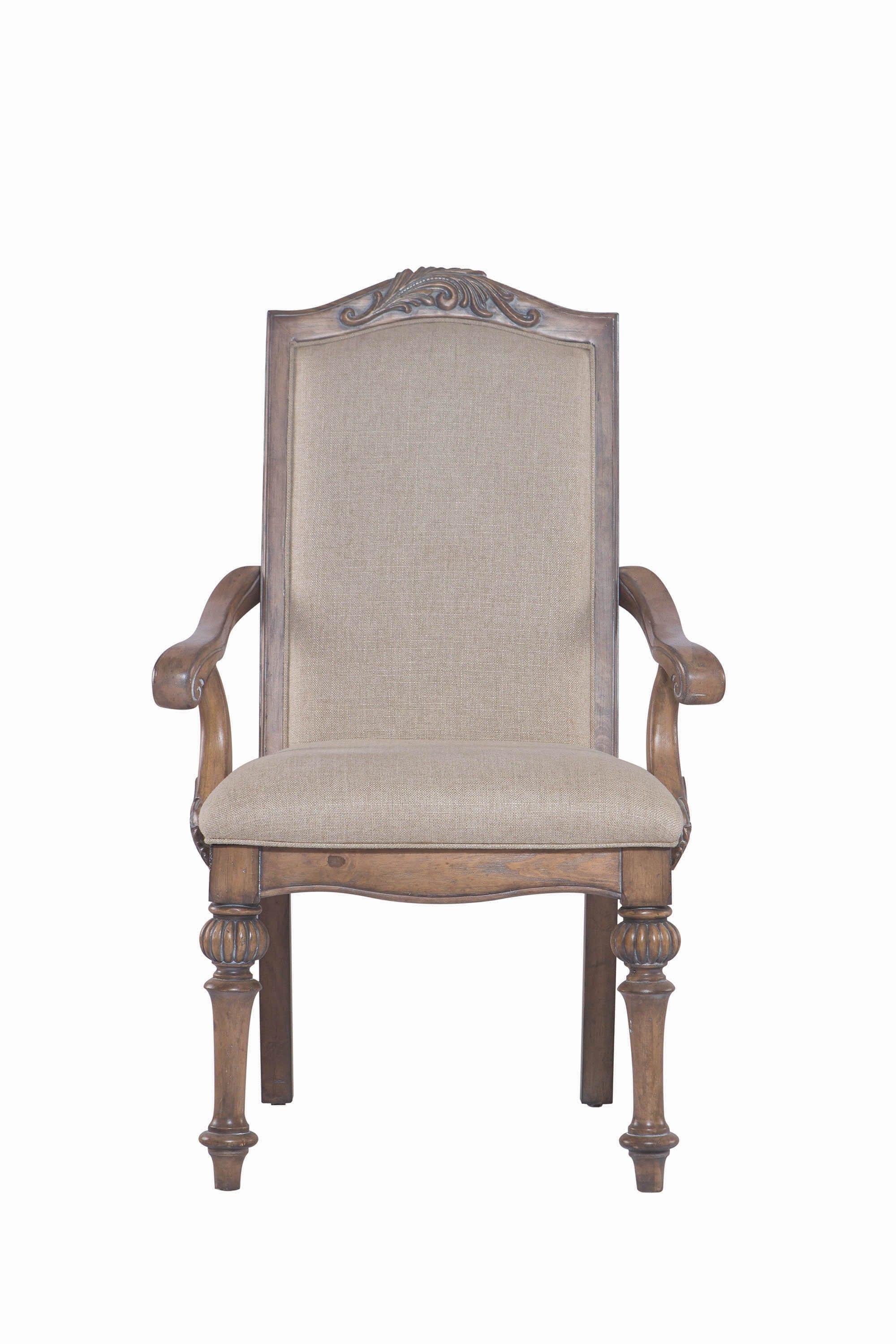 Traditional Dining Chair Ilana 122213 in Brown Fabric