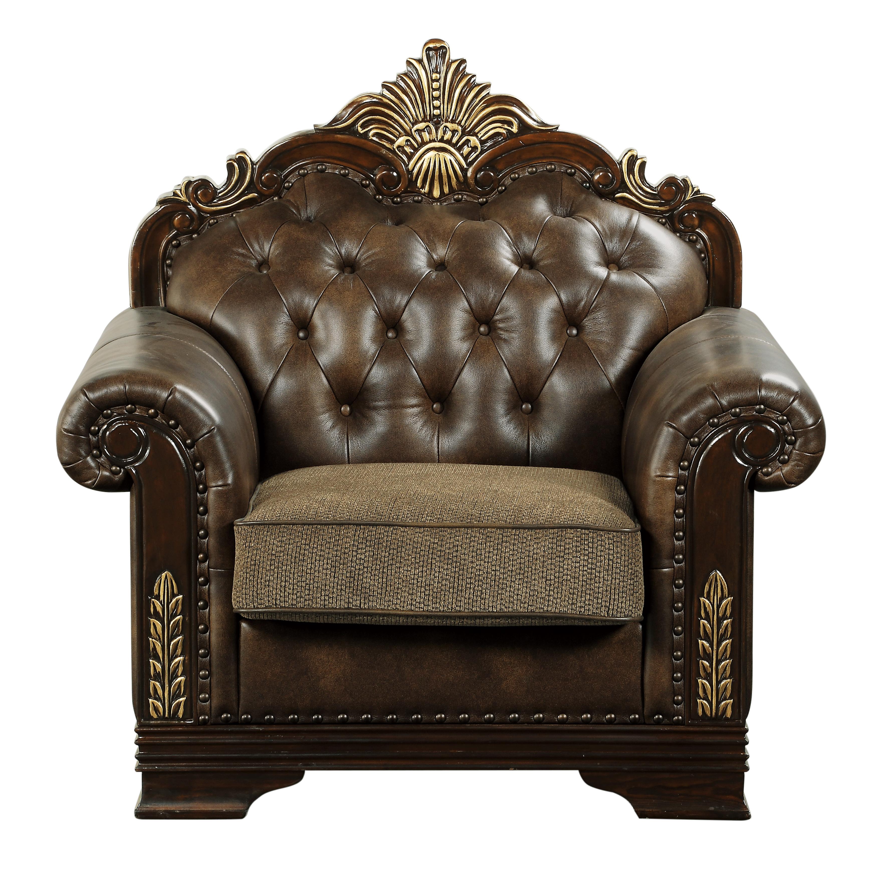 Traditional Arm Chair 9815-1* Croydon 9815-1* in Brown Faux Leather