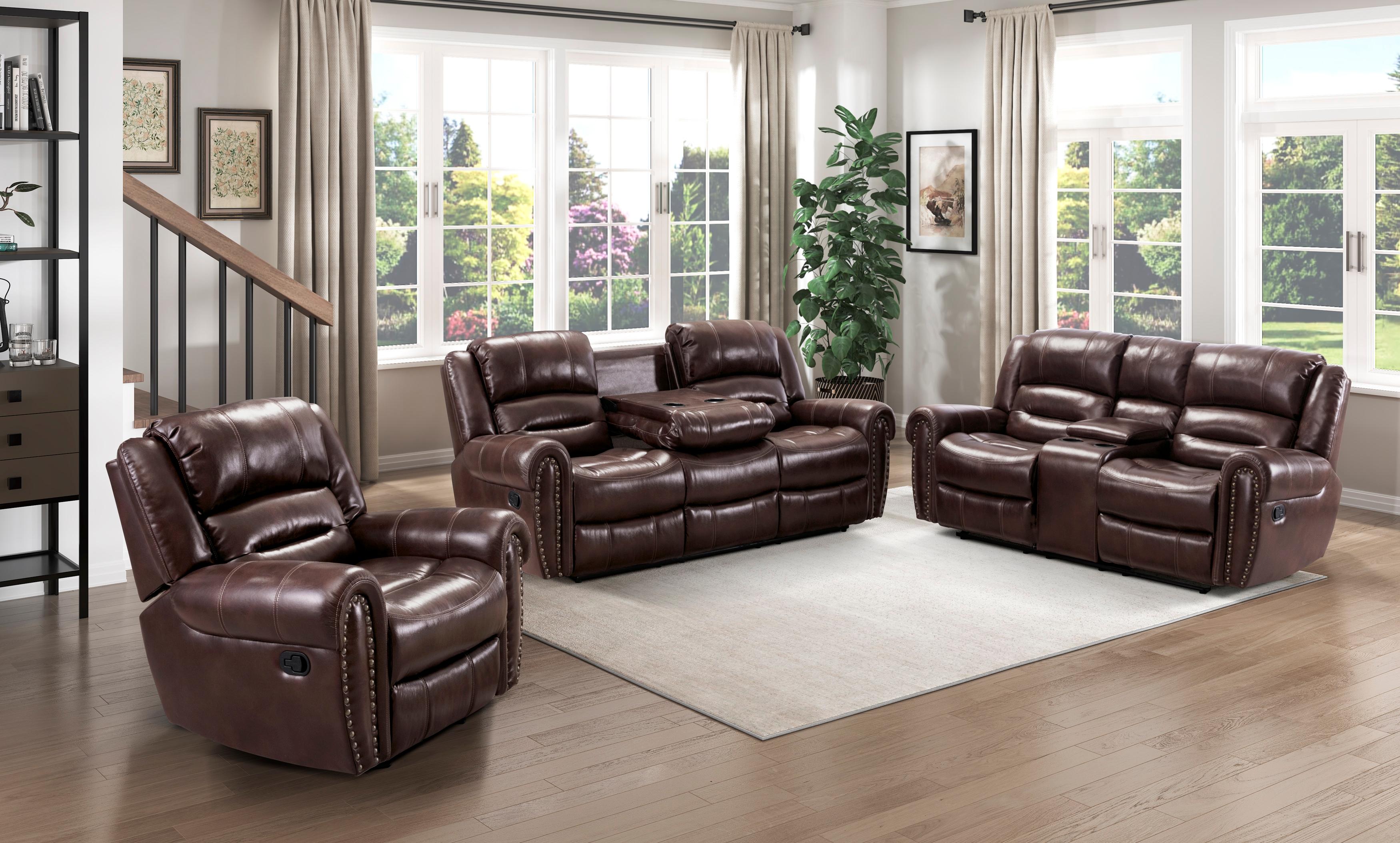 

    
9668NBR-1 Traditional Brown Faux Leather Reclining Chair Homelegance 9668NBR-1 Center Hill
