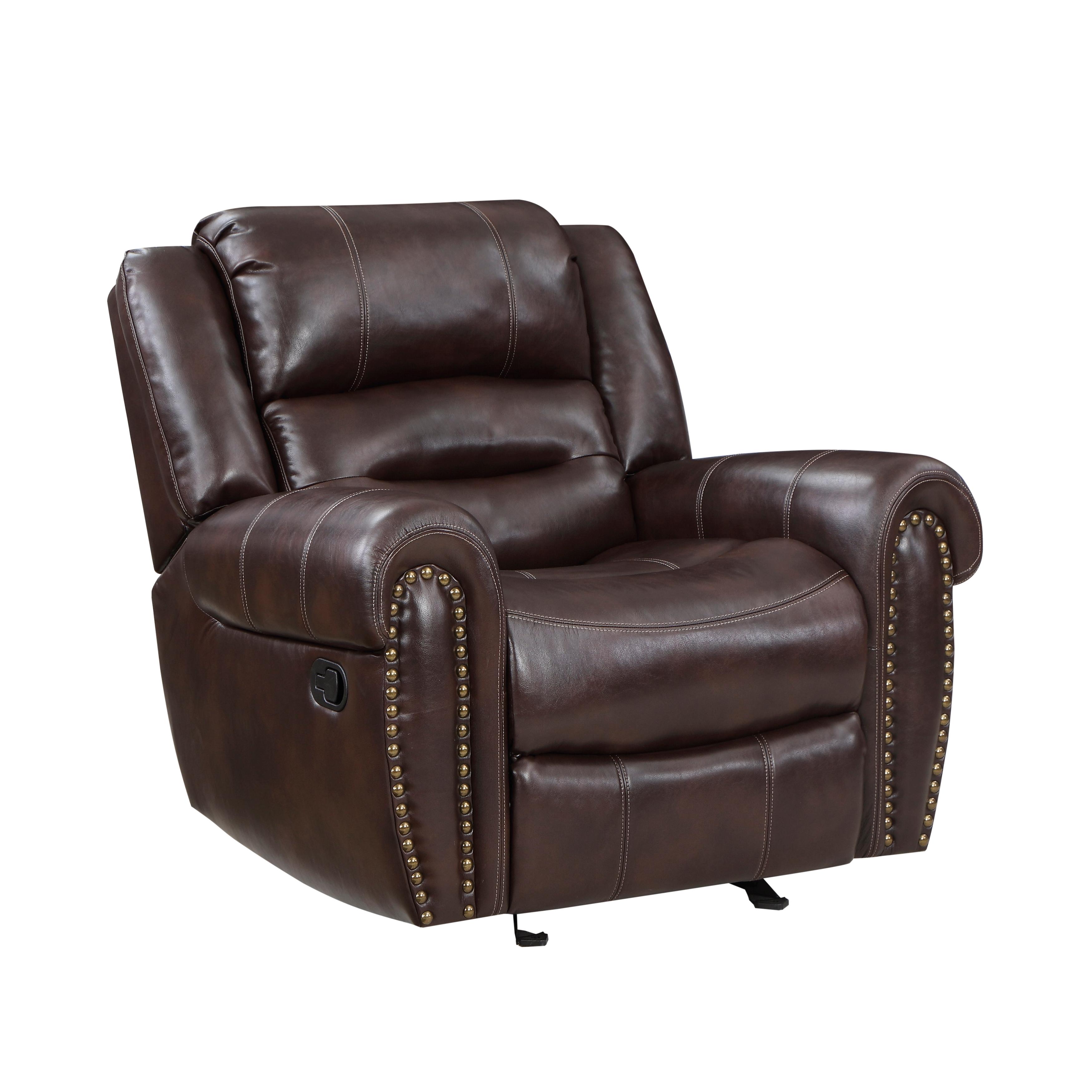 

    
Traditional Brown Faux Leather Reclining Chair Homelegance 9668NBR-1 Center Hill

